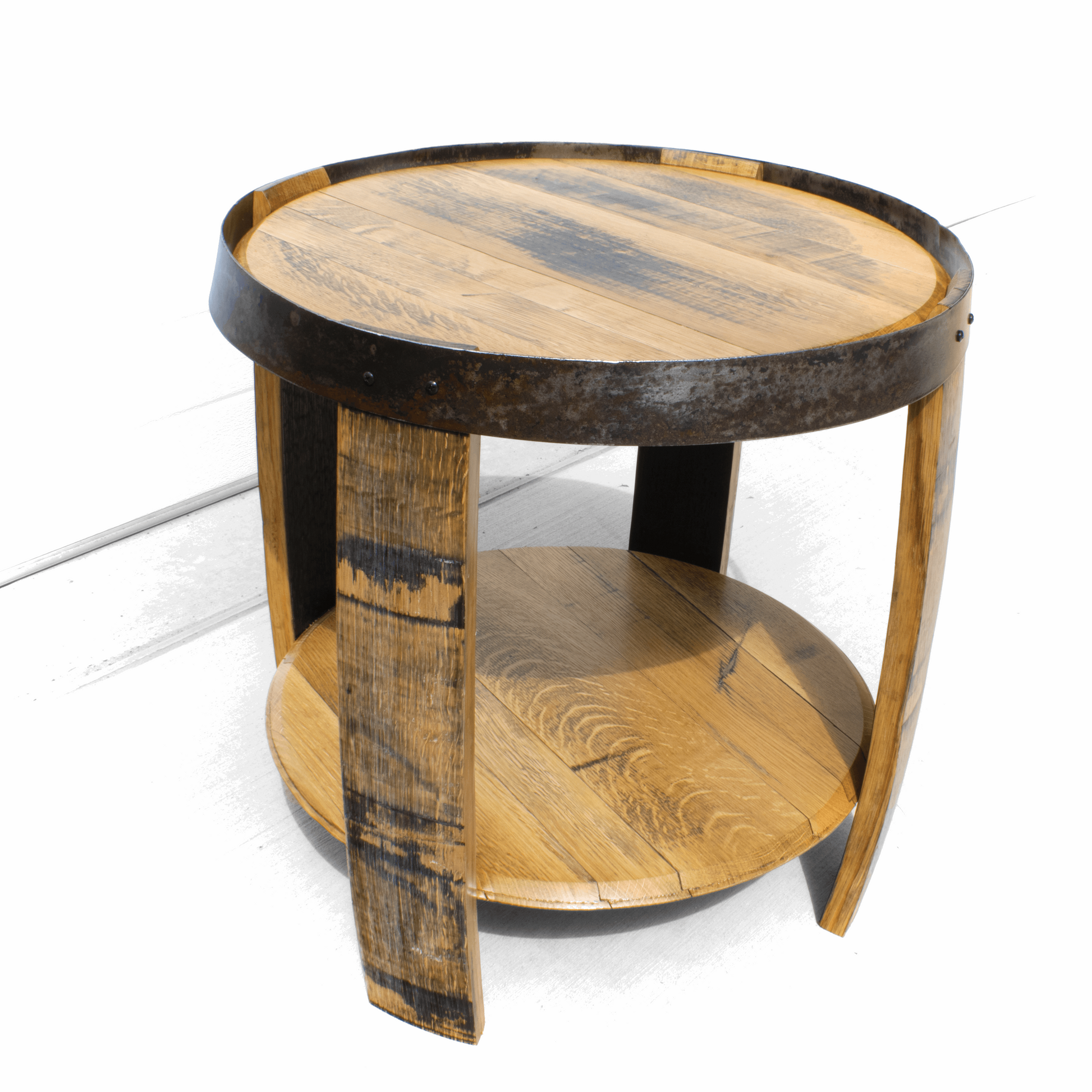 Whiskey Barrel End Table - Barrel Head End Table