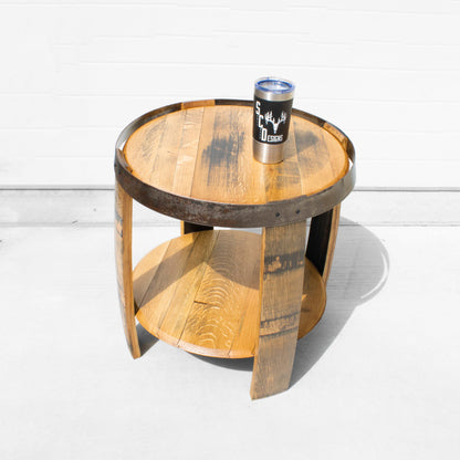 Whiskey Barrel End Table - Barrel Head End Table