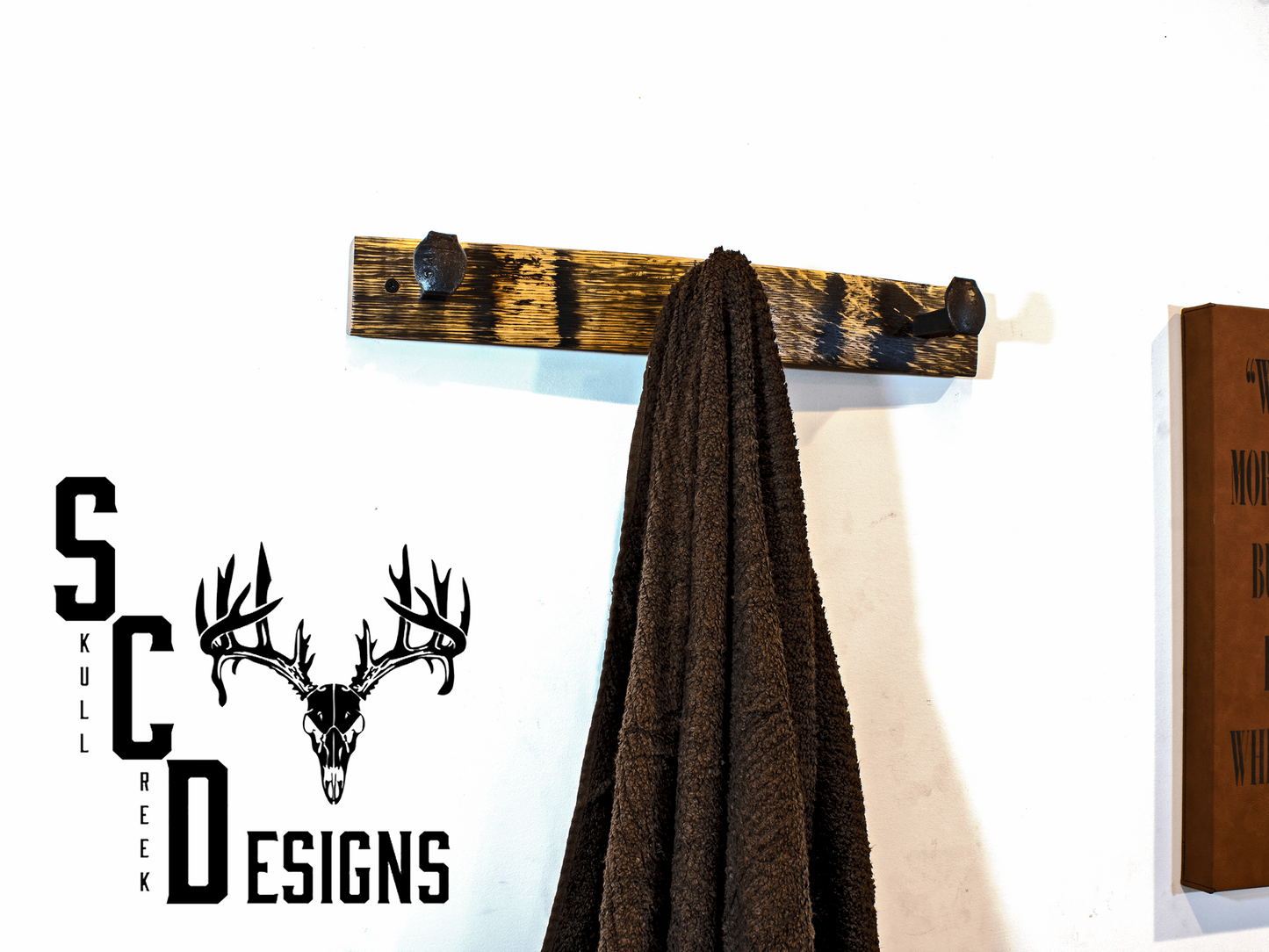 18" Whiskey Barrel Stave Towel Rack - Coat Hanger