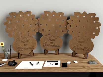 Personalized Floral Vase Cutout with Stand - Perfect Gift for Mom, Grandma, Auntie, and More!
