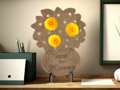 Personalized Floral Vase Cutout with Stand - Perfect Gift for Mom, Grandma, Auntie, and More!