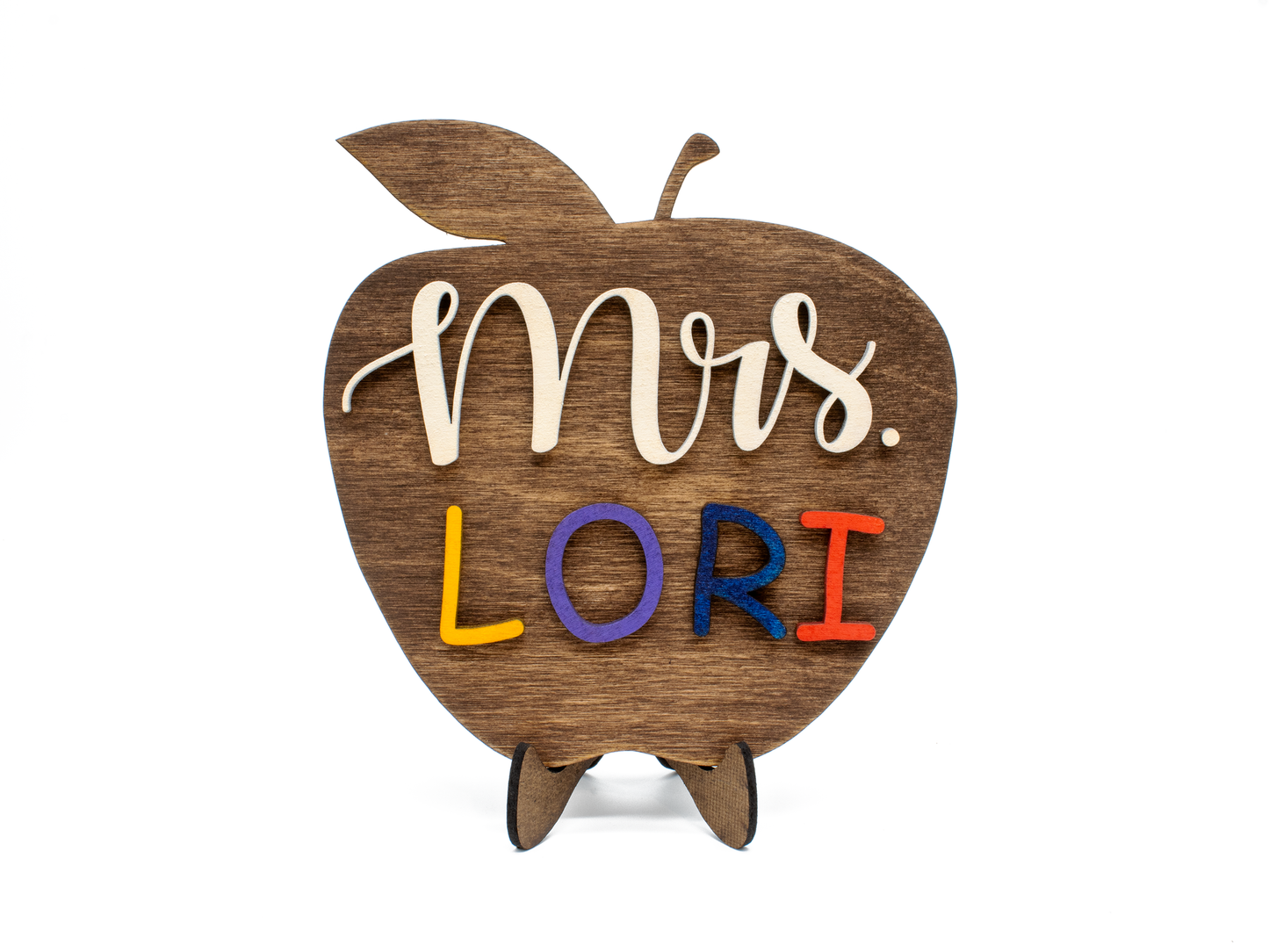 Custom Teacher Apple Sign - Personalized Desk Decor