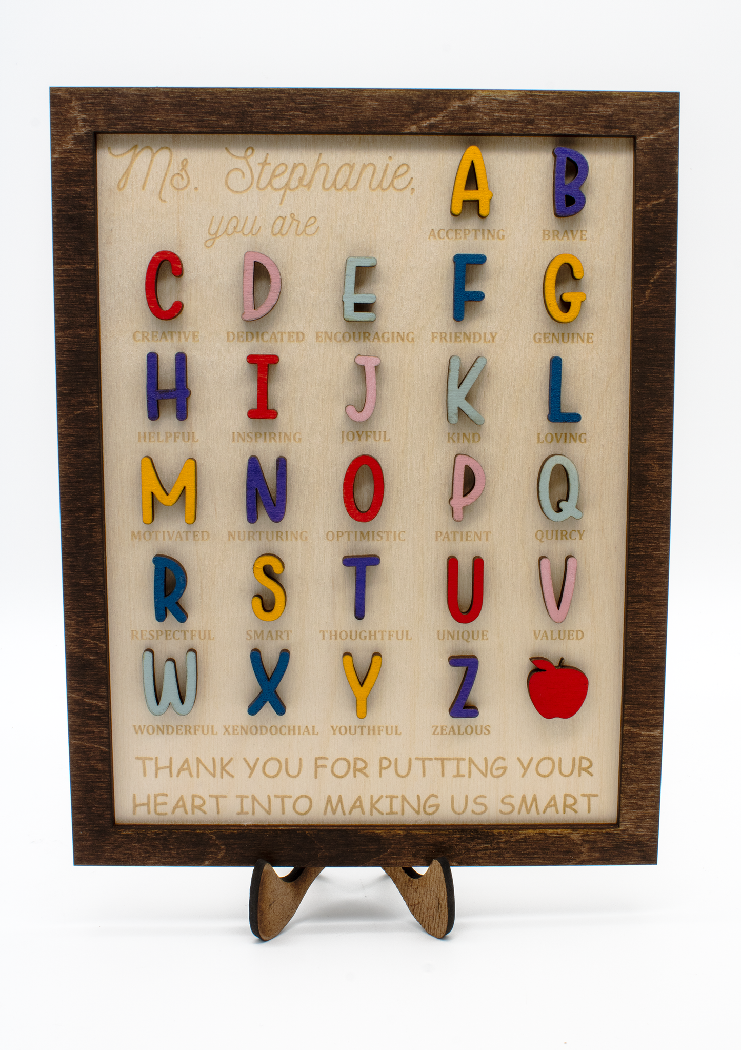 Personalized Teacher ABC Sign - Personalized Teacher Appreciation Sign