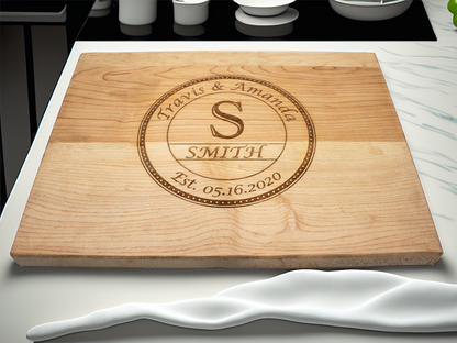 Personalized Wedding Cutting Board - 9"x12"