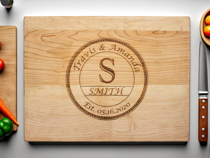 Personalized Wedding Cutting Board - 9"x12"