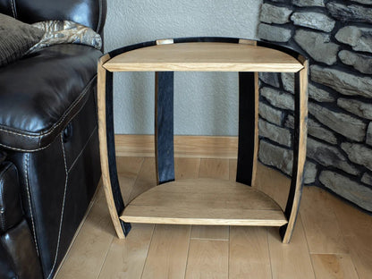 Whiskey Barrel Half End Table - Barrel Head End Table